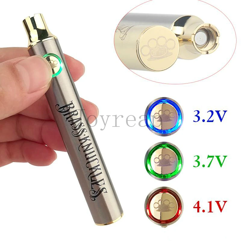 
CBD Vape Pen Brass Kunckles BK 510 thread Battery 900mAh/650mAh Variable Voltage with Gift Box Packing 