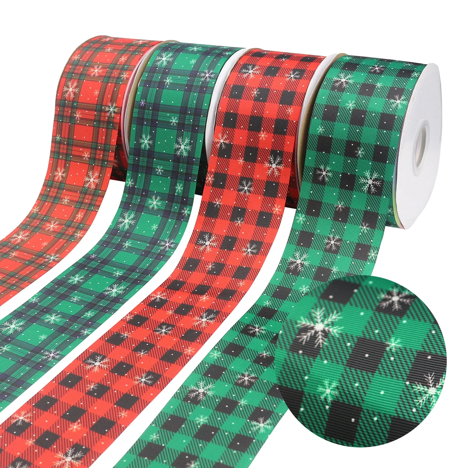 

Midi Ribbons Custom Check Pattern Printing Xmas Decoration Supplies Christmas Grosgrain Ribbon 3 Inch