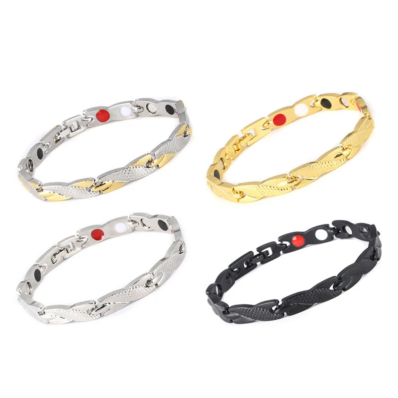 

Fashion men's magnetic therapy titanium steel bracelet accessories young ladies jewelry, Picture