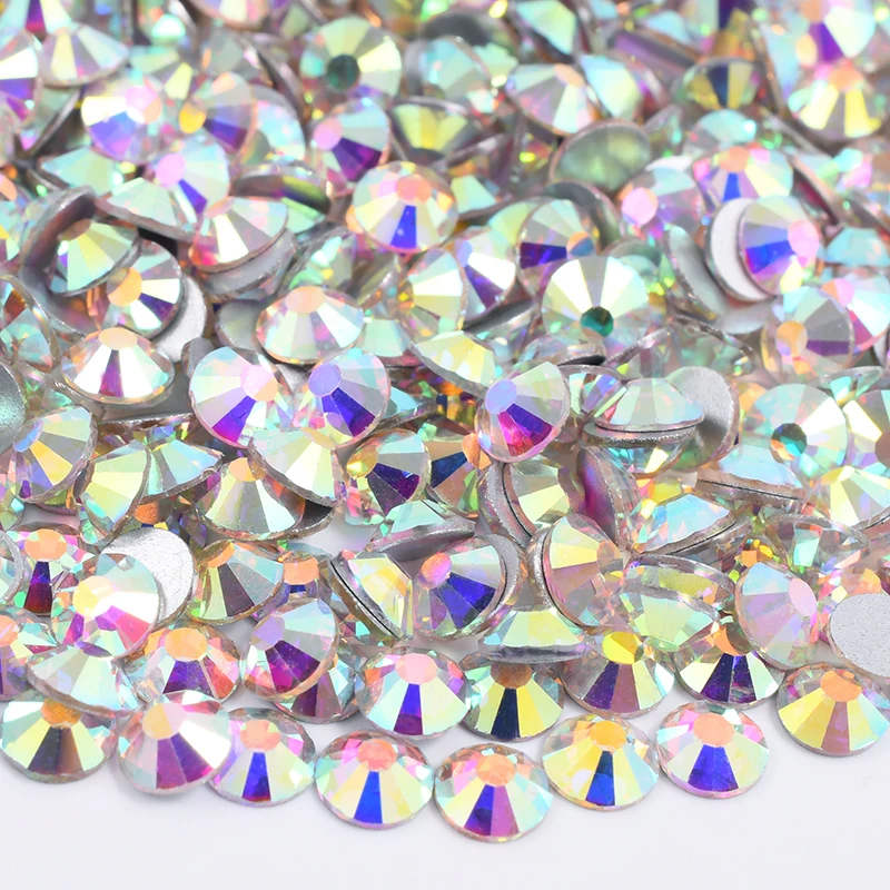 

Wholesale SS6 SS10 SS12 SS16 SS20 SS30 Crystal AB Strass Flatback Nail Crystal Stone Glass Rhinestone For DIY Crafts, Color card