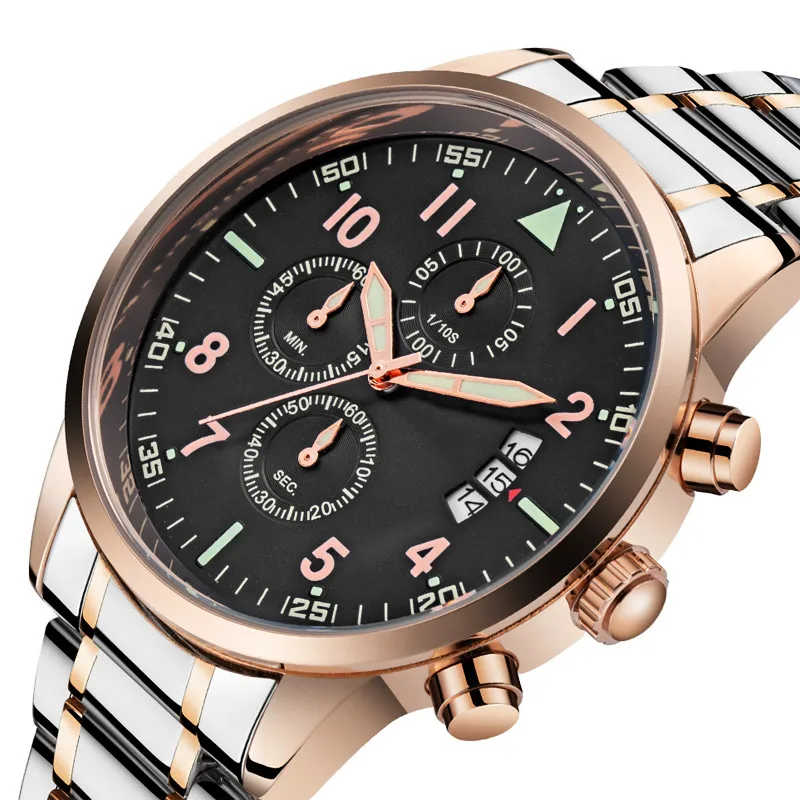 

Custom Watches Men Stainless Steel Business Japan Quartz Wristwatch Casual Mens Sport Watches Reloj Para Hombre, Picture