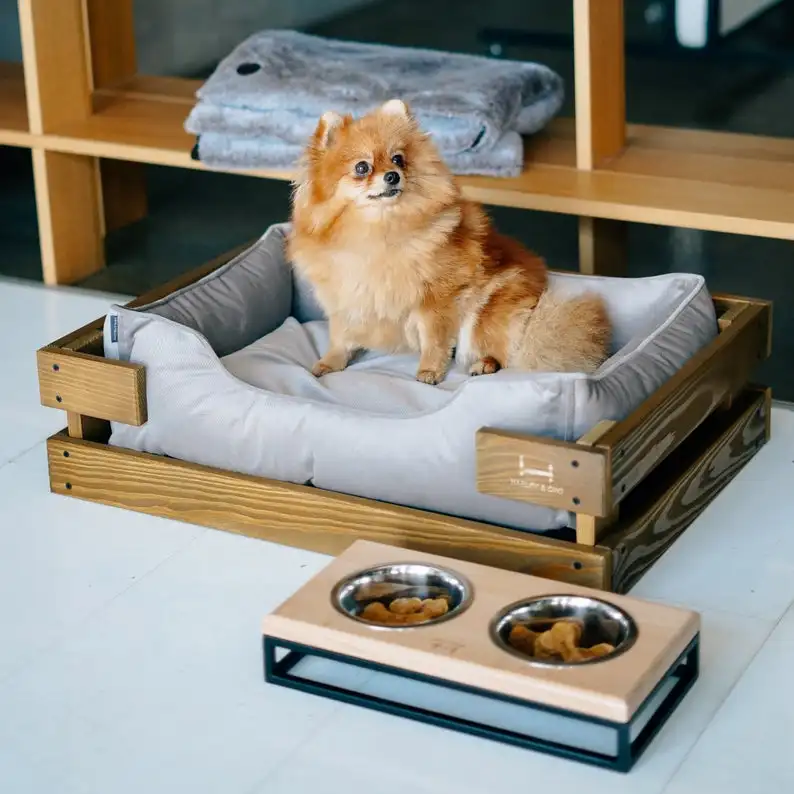 

Pet house or bed modern indoor dog house- Dog crate end table Dog Kennel Furniture, Customized color