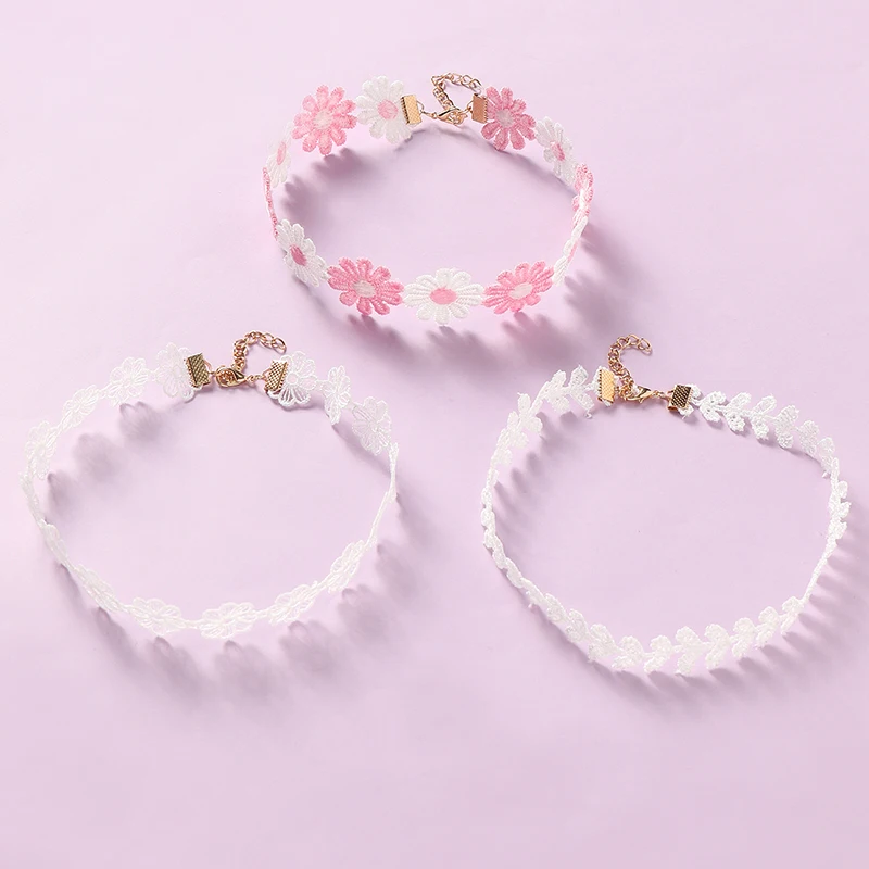

Wholesale Fashion Trend Simple Daisy Flower Necklace Jewelry Sets