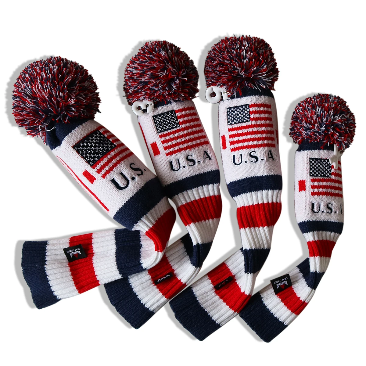

Factory Direct Sale Knitted Pom Pom Wood Golf Head cover Golf Headcover