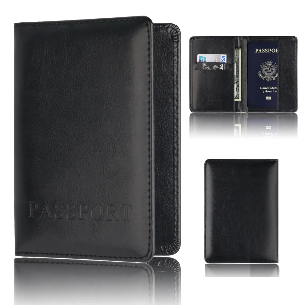 

High-Grade Business Multi-Card Passport Purse PU Ticket Holder Leather Embossing Wallet