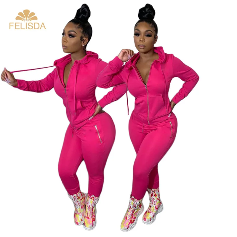 

Hoodies Two Piece Tracksuit for Women Long Sleeve Sweatpants Jogging Set with Pockets