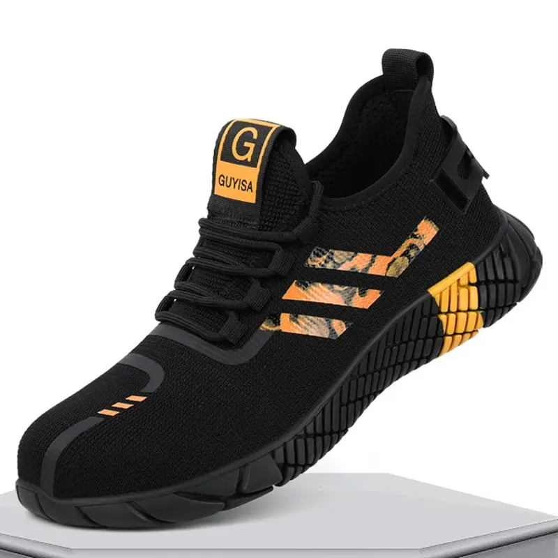 

Breathable Men's Safety Shoes Boots With Steel Toe Casual Men's Boots Work Indestructible Shoes Puncture-Proof Work Sneakers