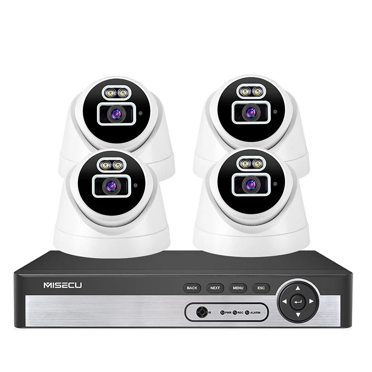 

5 Megapixel CCTV Camera 4Ch Set Two Way Audio Indoor Dome Ip Camera Kit AI System