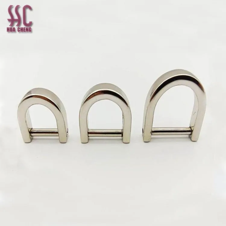 

13mm inner width 3mm thick strong design factory ready stock removable screw D ring for bag hardware accessory
