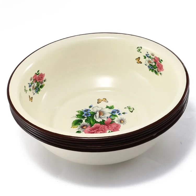 

kitchen cookware set enamel storage bowl, White/black/red/pink/blue....