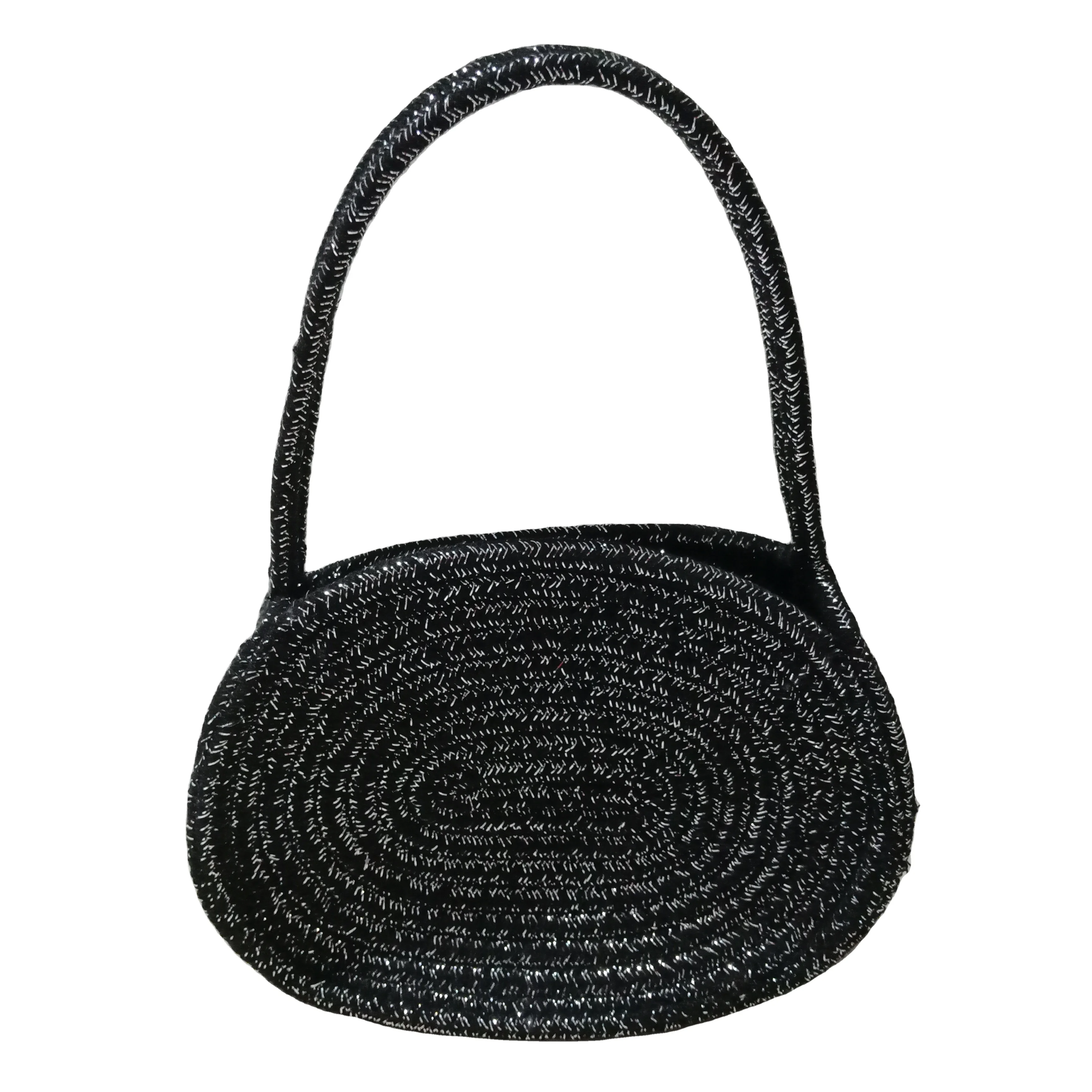 

New Arrival hot selling Amazon colors collapsible new style cotton rope women handbag with handles, Customized color