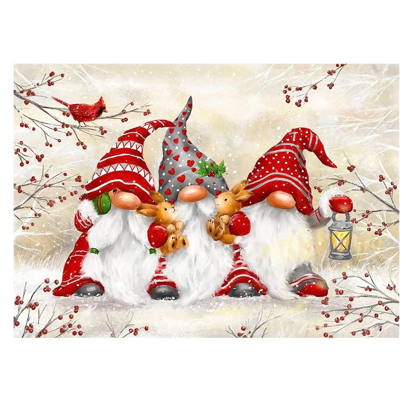 

Wholesale 5d Diy Diamond Painting Kits Christmas Series Gnomes Painting Full Drill Ab Diamonds Custom Design Handmade Home Decor