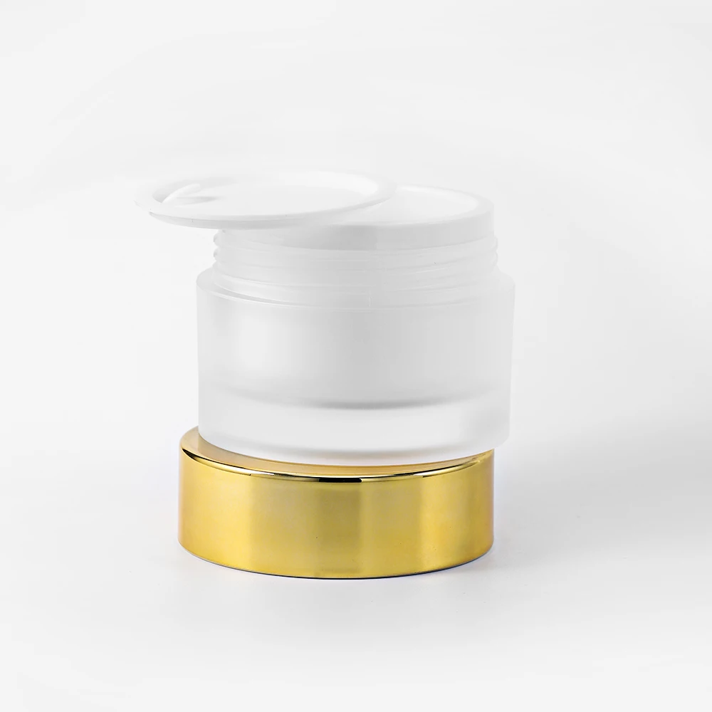 
gold silver cap frosted 50g acrylic round scrub jar cosmetic cream container in stock 