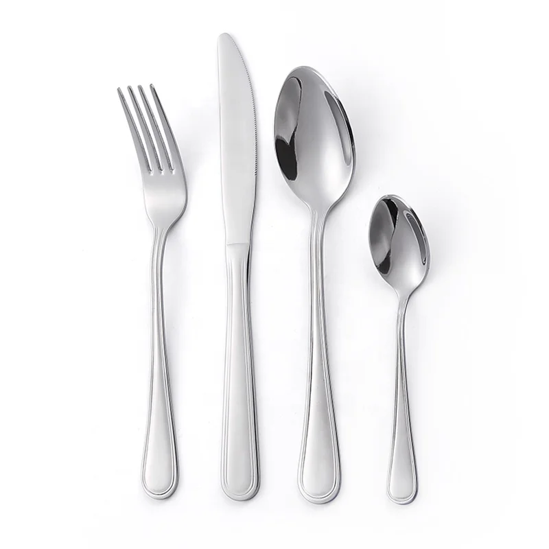 

QZQ Cutlery Set Stainless Steel Couverts Cutlery Products Couverts de Table Pas Cher, Silver