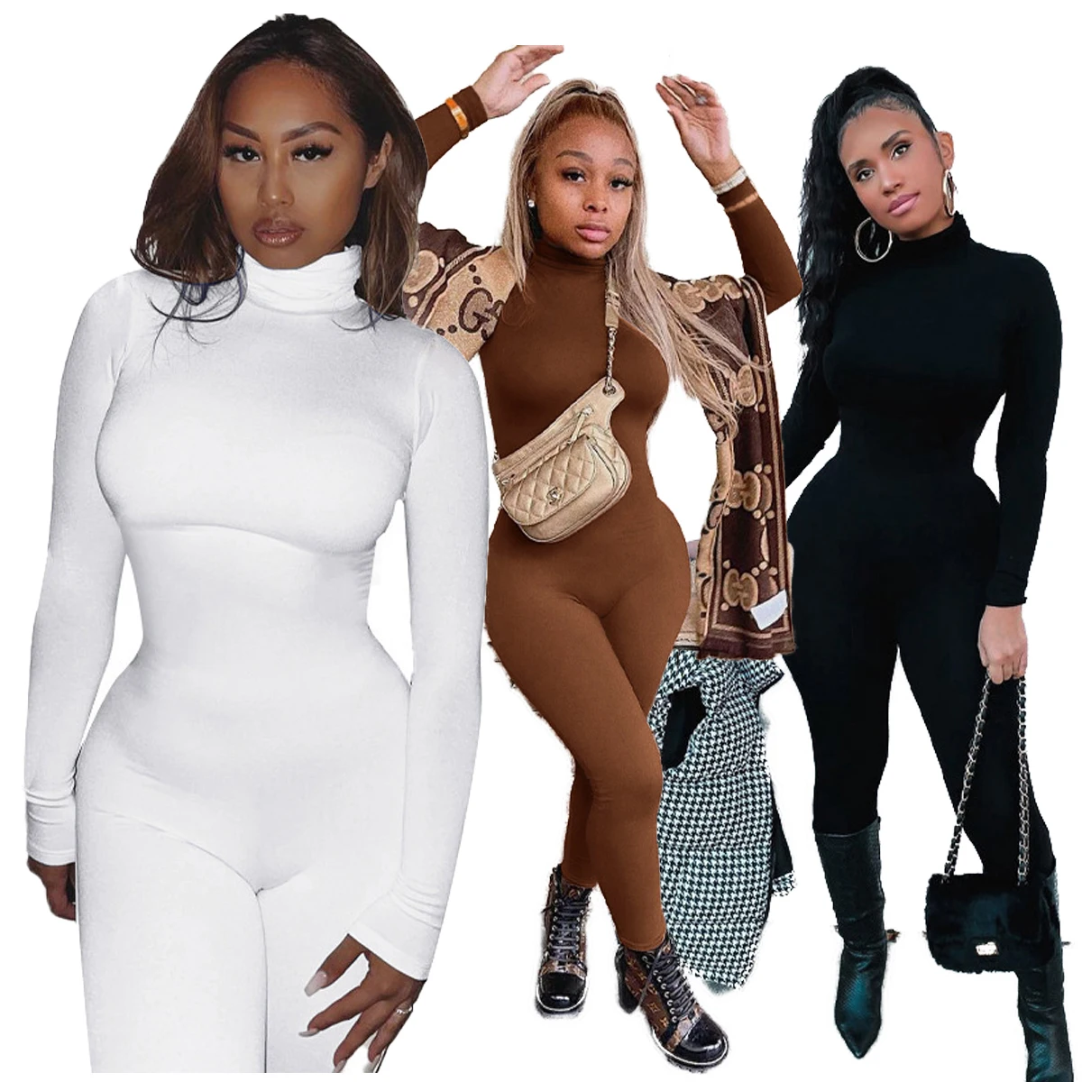 

Zip Up Sweat Suits Fitness Rompers Long Sleeve One Piece Jumpsuit Winter Clothes For Women Custom Jumpsuits Elegant 2021 Sexy