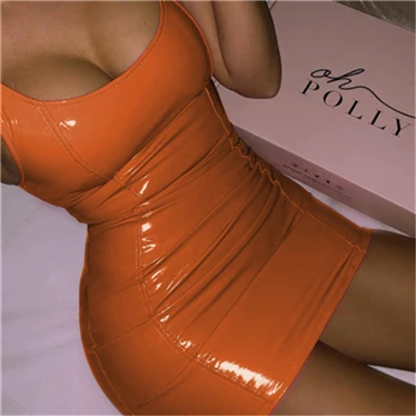 

10% Off Cheap Women Fashion Clothes Styles Bar Ladies Solid Color Slim Leather Skirt Dress Clothes