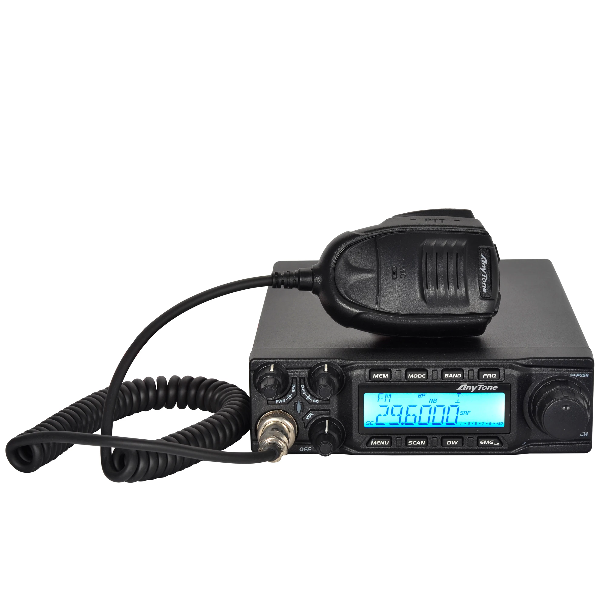 

AnyTone AT-6666 Mobile Radio 25.615-30.105 MHz 10 Meter Radio FM AM/USB/LSB/PA Mode CB Radio