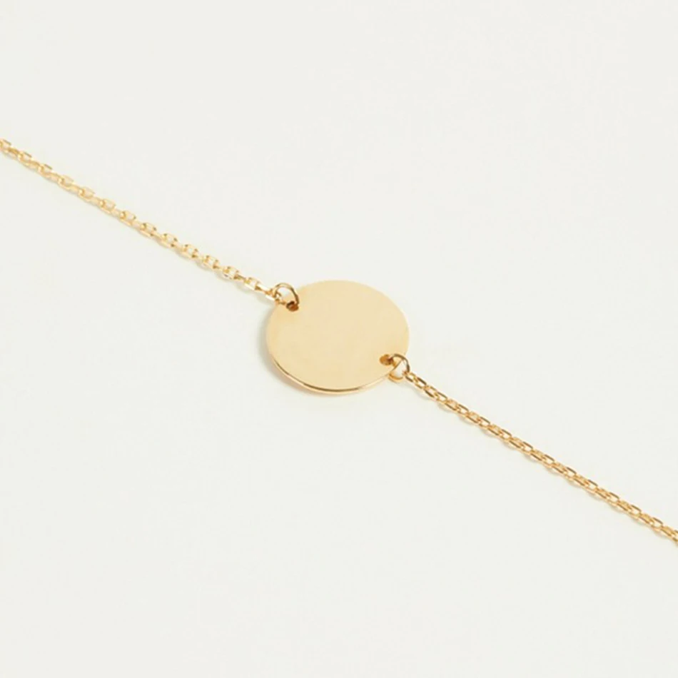 

925 Sterling Silver 18k Gold Plated Coins Charm Bracelet For Woman Fashion Jewelry, Customized color