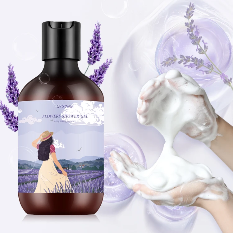 

OEM private label organic lavender oil shower gel smoothing reviving calming body wash