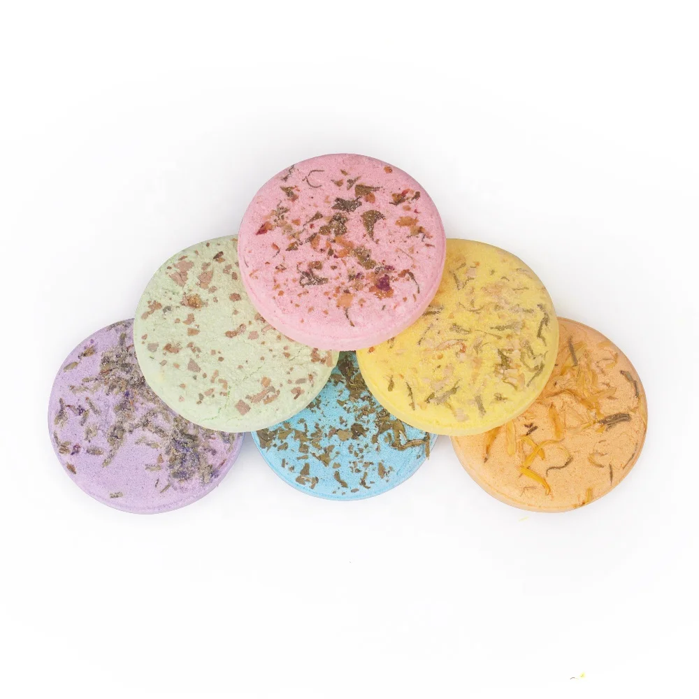 

Dropshipping Vegan Bath Steamer Tablets Natural Rose Eucalyptus Essential Oil Shower Steamer Set, Customized colors