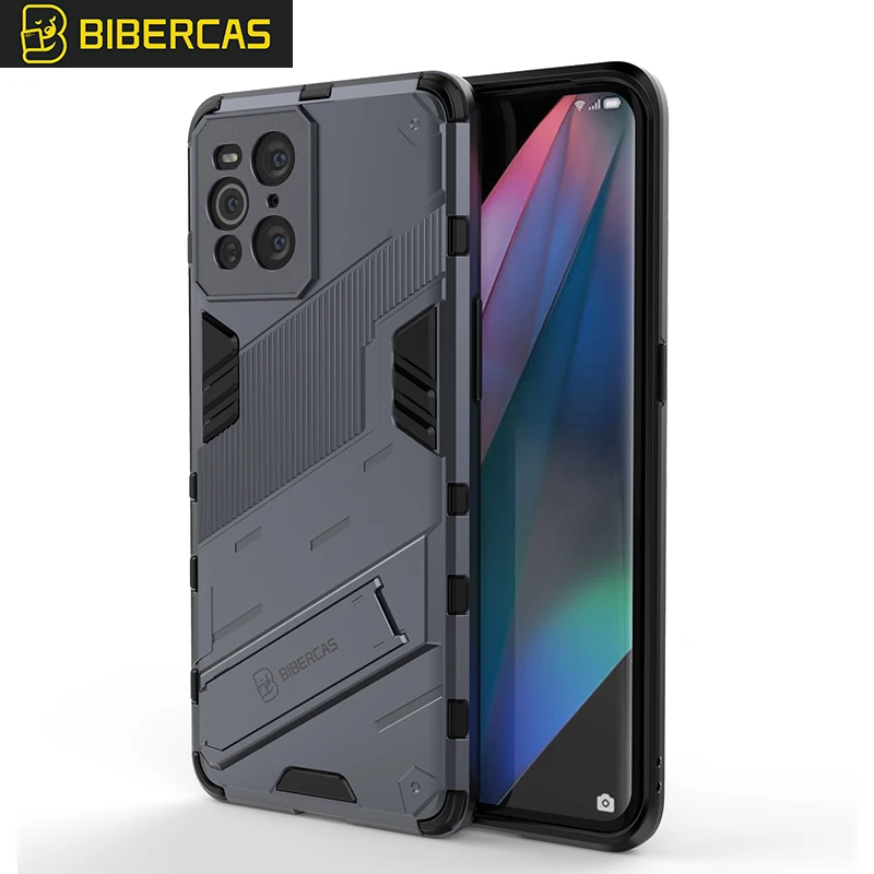 

china manufacturer phone case with holder for OPPO FIND X3/Find X3 Pro customizable 2 in 1 men anti break back cover phone cases