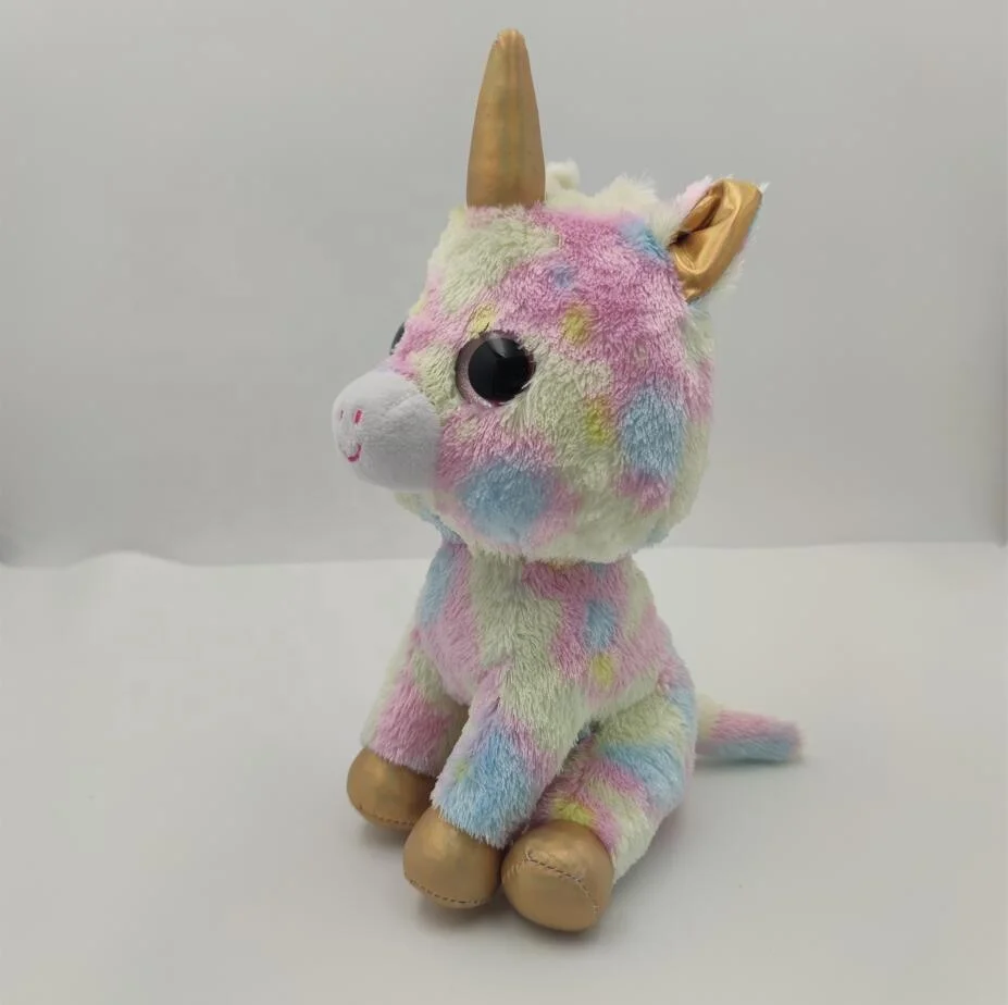 

Ready To Ship Hot Sale Colorful Glitter Big Eyes Stuffed Plush Animal Toys