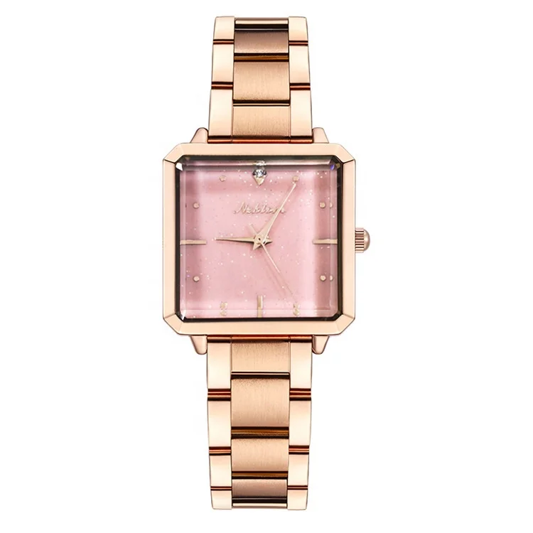 

Fancy Custom Logo Lady Watch Gift Set Minimalist Square Japan Movement Women Watch