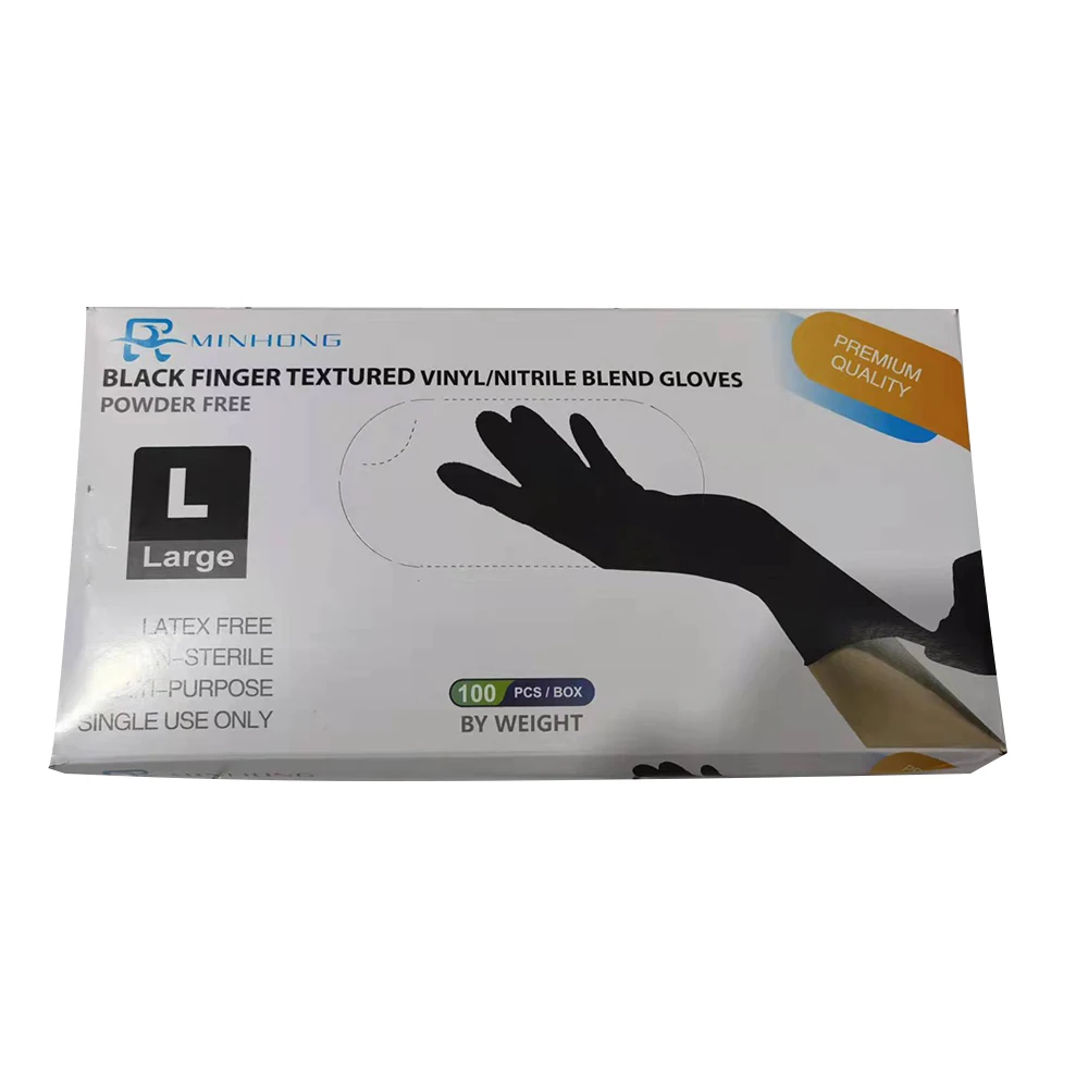 

Professional Household Multifunction Eat Fruit Nitrile/Vinyl Blend Gloves Black Free Working Safty Gloves