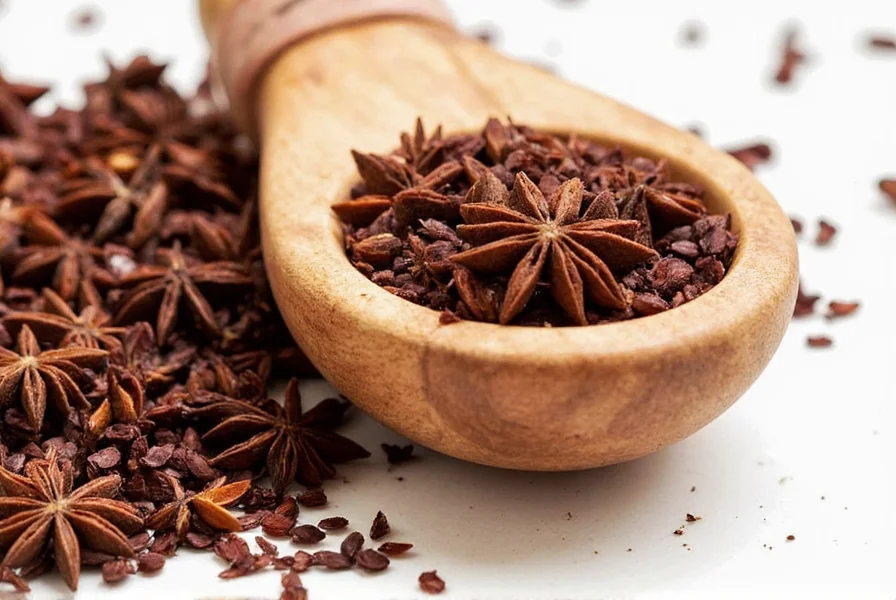 Star anise used in traditional tea preparation showing steeping process