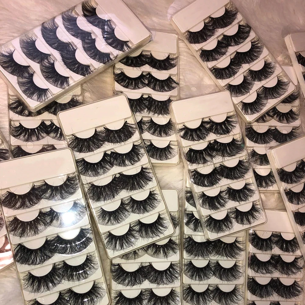 

Wholesale Mink Lash 3d Magnetic Full Strip Lashes Hand Made 7D Full Mink Strip Lashes Private Label Adhesive Striplash With Box, Natural black