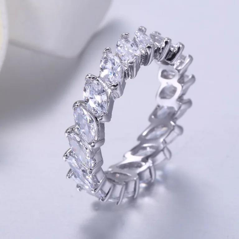 

Hot sell Stock women rings custom ring leaf shape cz ring