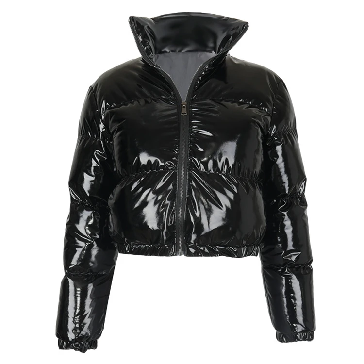 womens shiny bubble coat