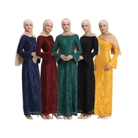 

Wholesale discount price abaya Dubai muslim full lace slim dress islamic ladies kaftan dress