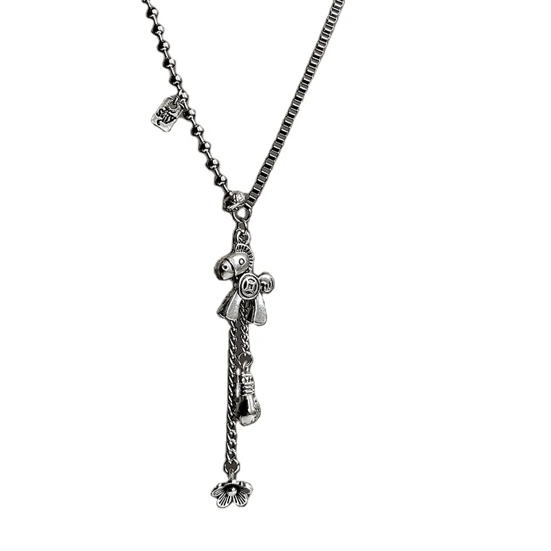 

Hot Sale Hip Hop Fashion Stainless Steel Long Chain Pendant Choker Necklace, Piture color