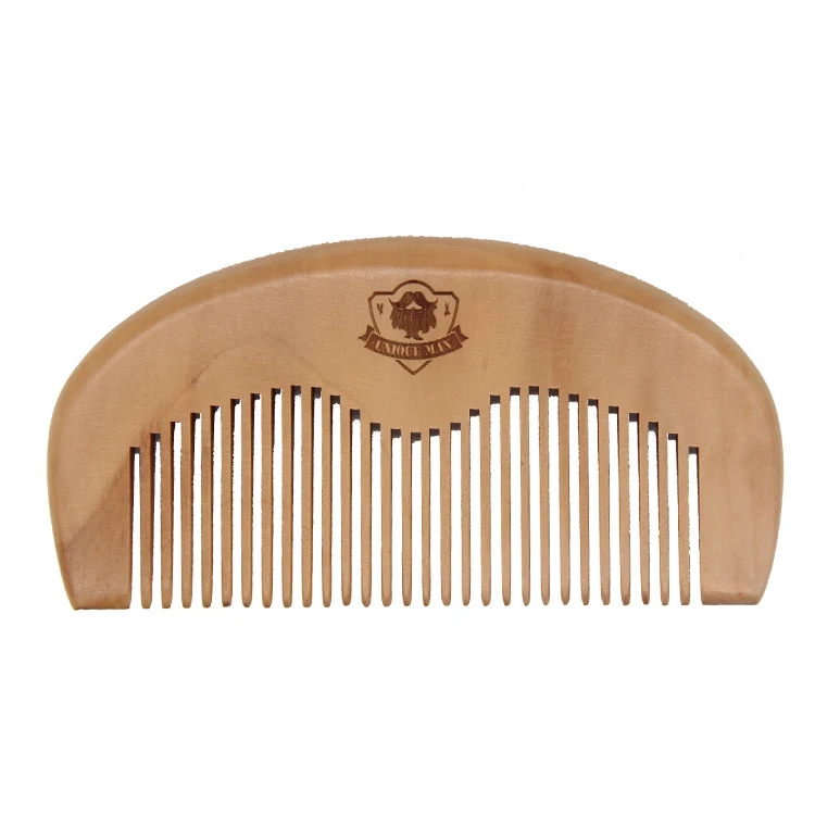 

Worldwide hot sale custom logo natural pear wood mini hair beard comb