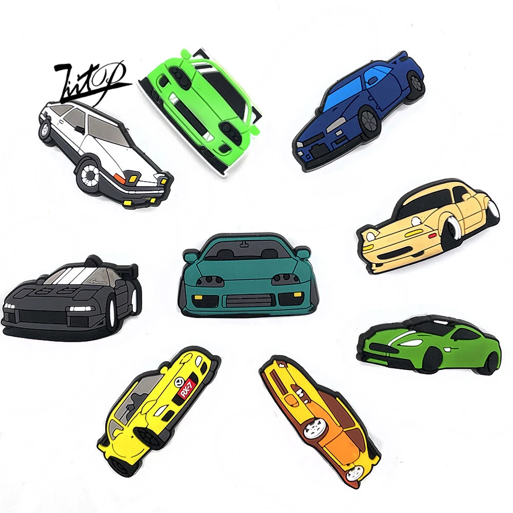 

2022 croc charms wholesale accessories creative car modeling JDM designer shoes charm Amulet soft PVC shoe charm