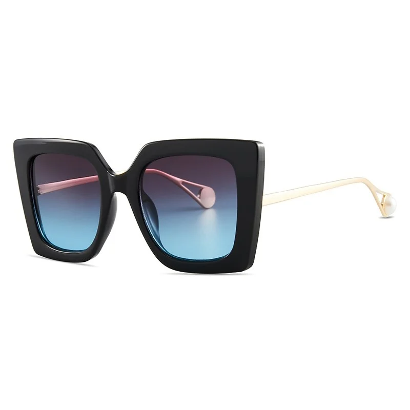 

2021 oversized Rectangle Frame New Design Pearl Fashionable UV 400 Sunglasses OEM Logo, Mix color