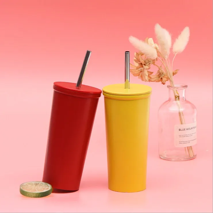 

Stainless Steel Double Wall Tumbler with Straw Tumbler with Straw Reusable, Customized colors acceptable
