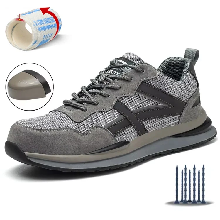 Wholesale OEM Custom Acceptable Steel Toe Factory Safety Work Shoes Industrial Sport Type Sneakers