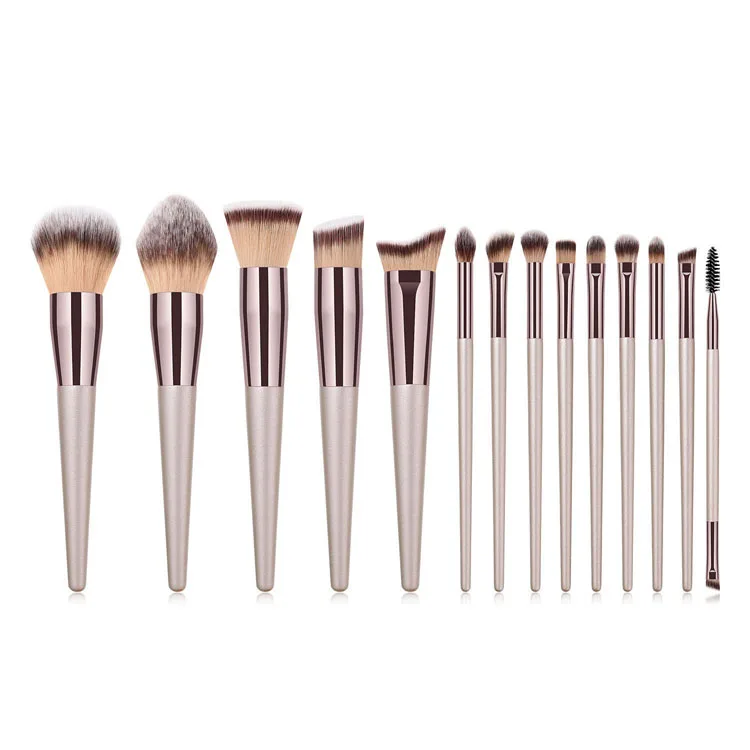 

Hot Selling 1/4/9/10/14Pcs Makeup Brush Set Luxury Champagne Gold Makeup Brushes for Cosmetic Make Up Brush Set Wholesale, Champaign gold as photo