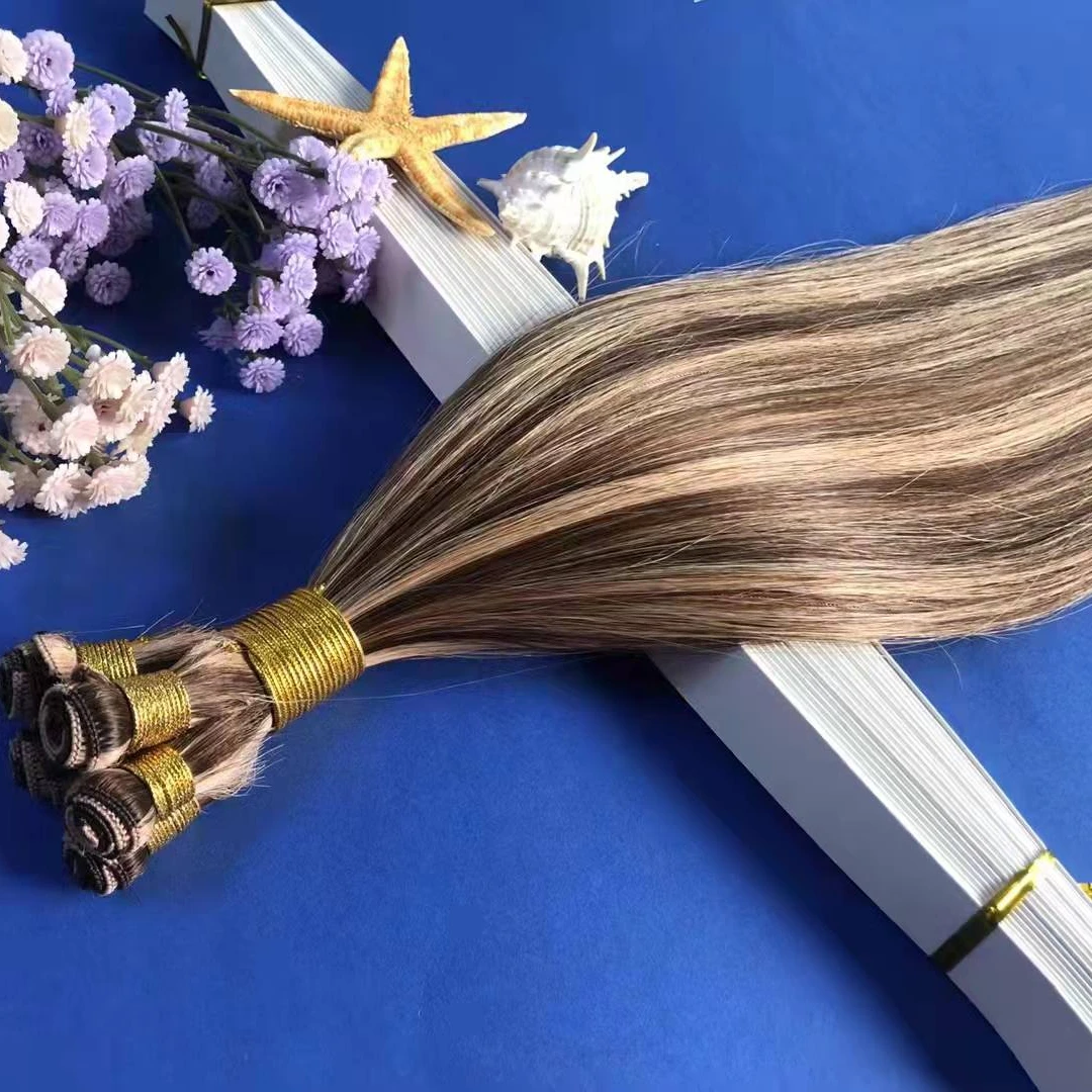 

Amara best sale hand tied extensions A micro invisible hand tied top quality 12a double drawn hand tied wefts in stock