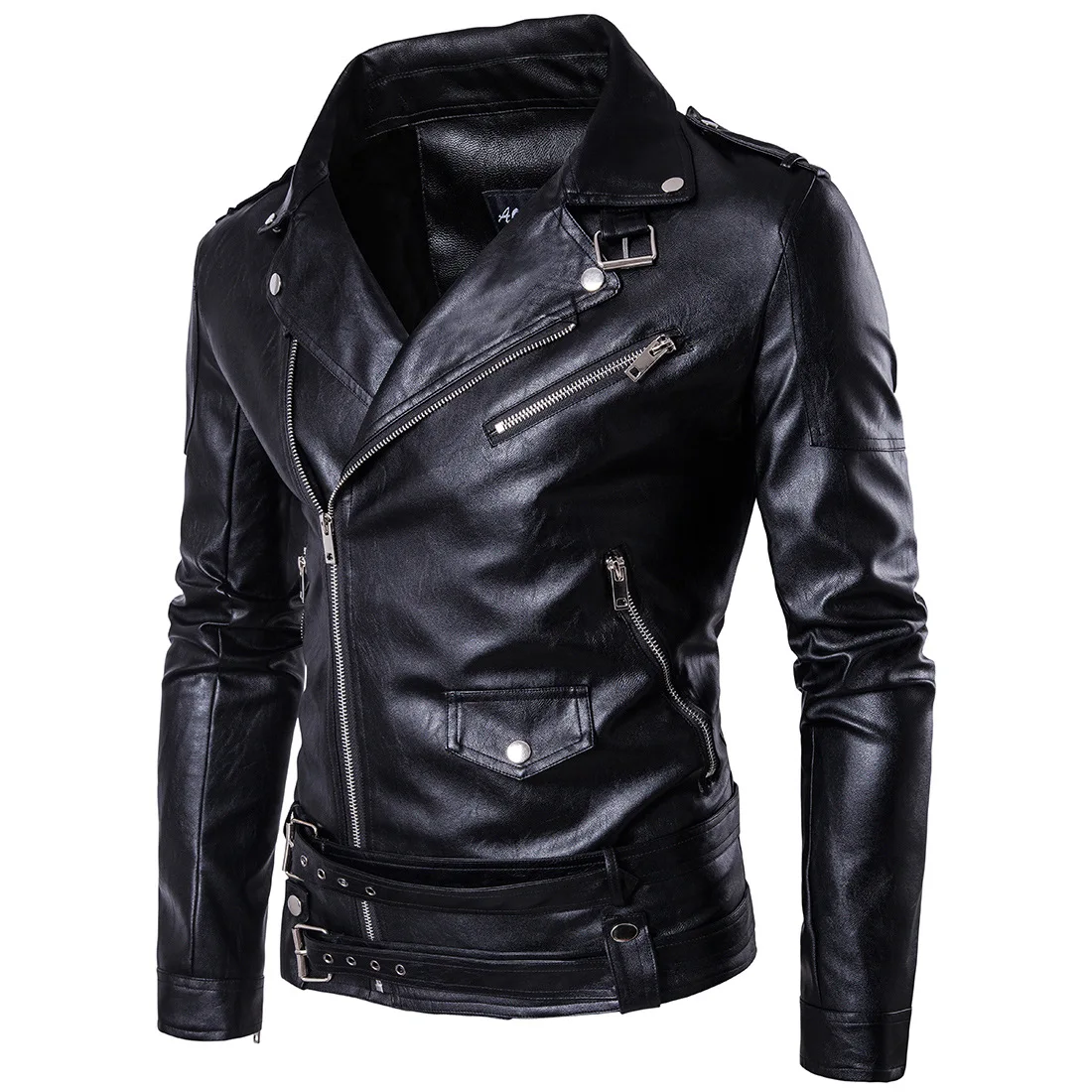 

2020 Men Jackets Casual Leather Motorcycle Vintage Rock & Roll Jacket Coat Autumn Design Biker Rivet Pockets PU Leather Jackets, Pic