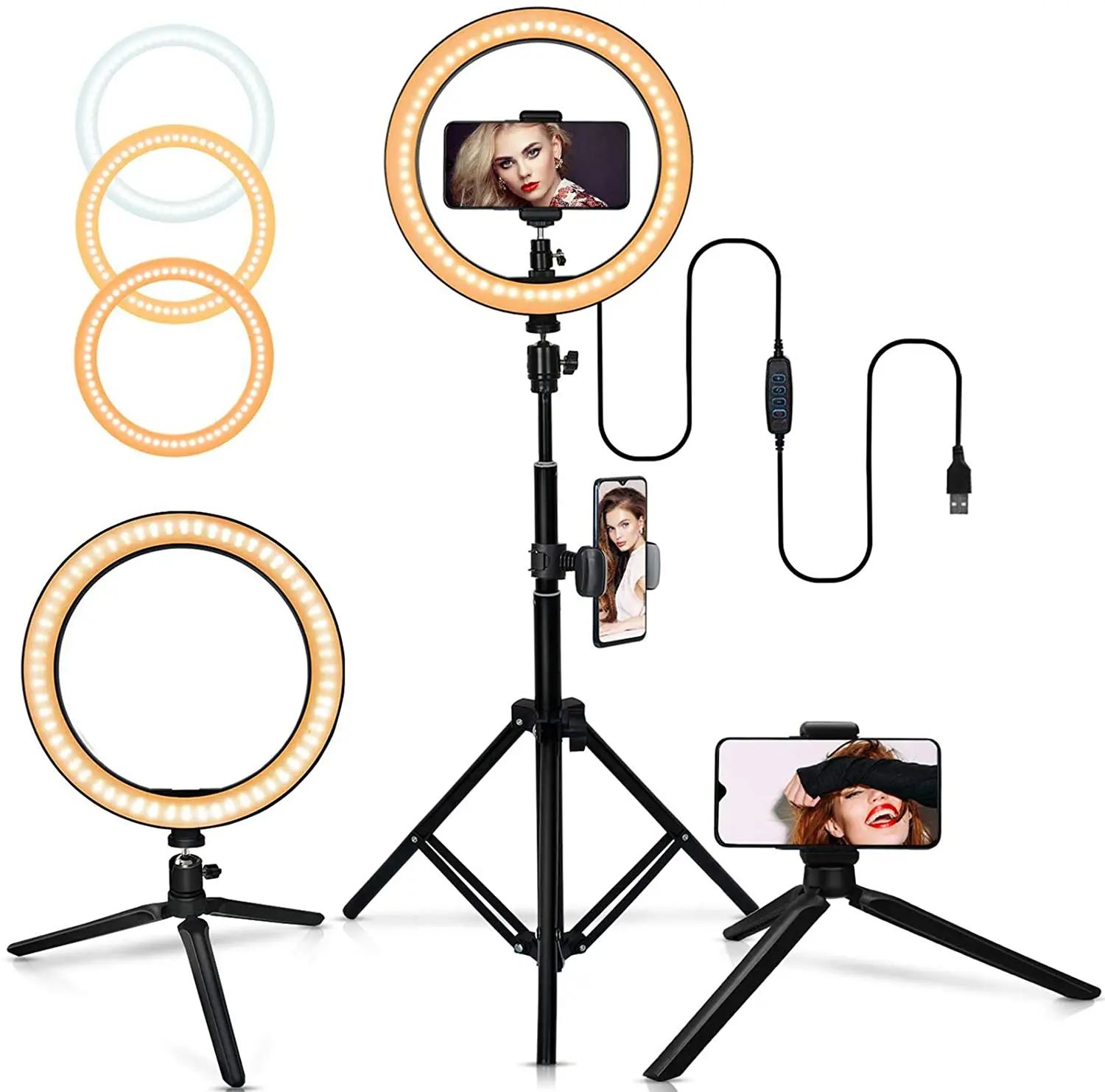 Make Up Live Video Circular Ceiling Photography Led Selfie Ring Light With USB Phone Clip