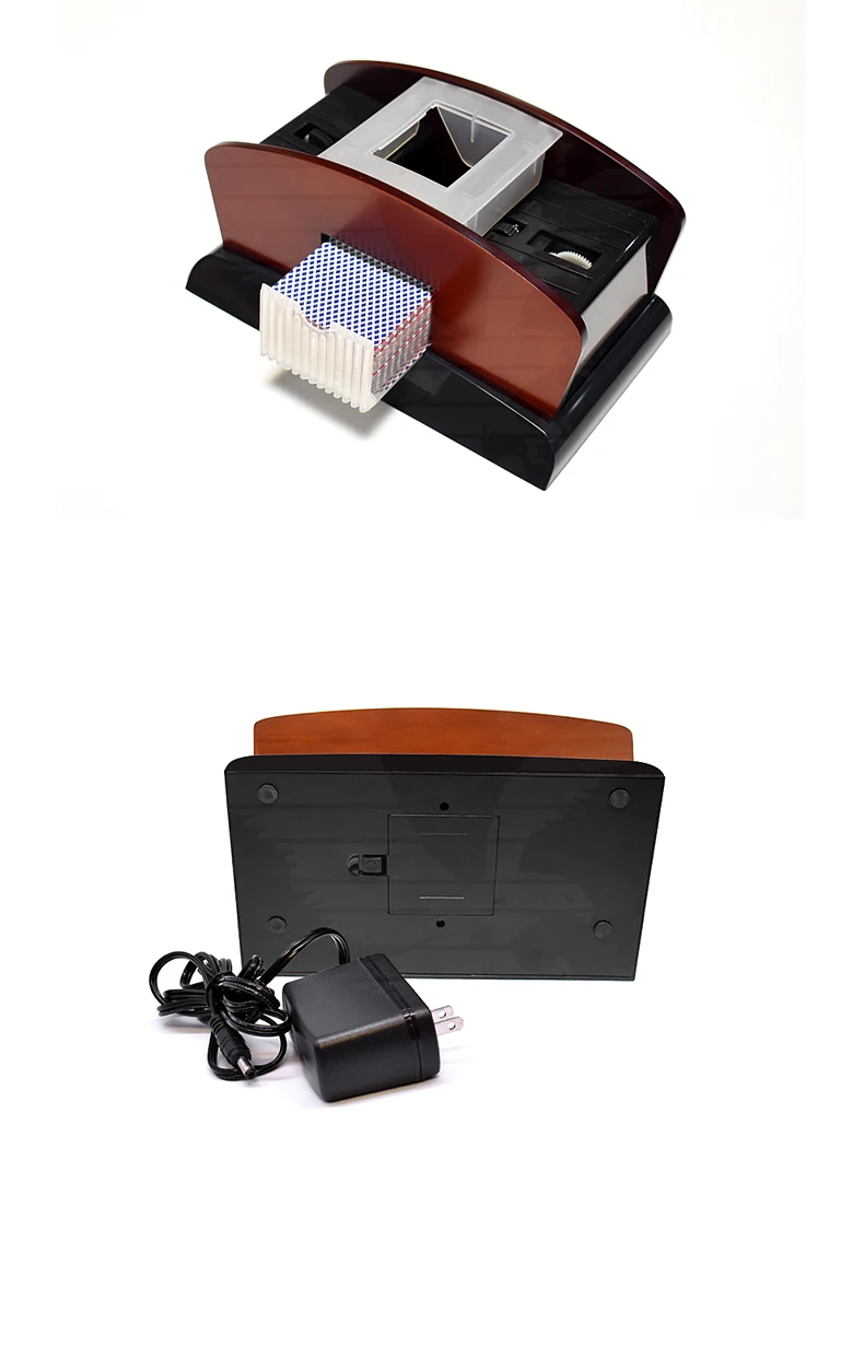 Yh 2 In 1 Decks Wooden Shuffler Plug In Power Supply Auto Poker Card