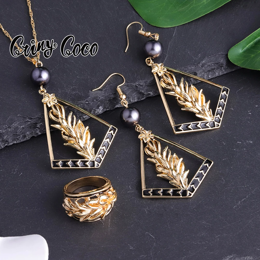 

Cring CoCo New Arrivals 14k gold Pearl necklace Samoan Guam polynesian Set 3 pcs Hawaiian jewelry Wholesale