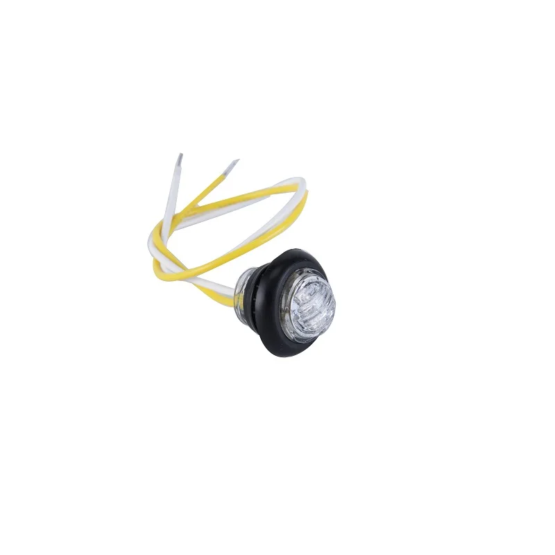 Truck trailer lamp accessories 0.75inch round 12v 3white diodes LED side marker and clearance lamp lights