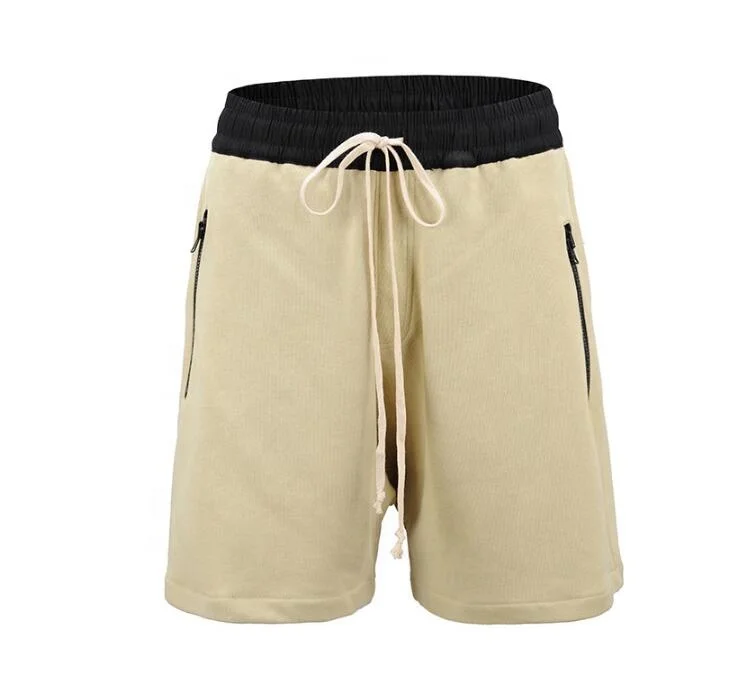 

Cutting Joggers Shorts Mens Streetwear Soild Side Zipper Harem Drop Crotch Baggy Shorts Plus Size M-XXL
