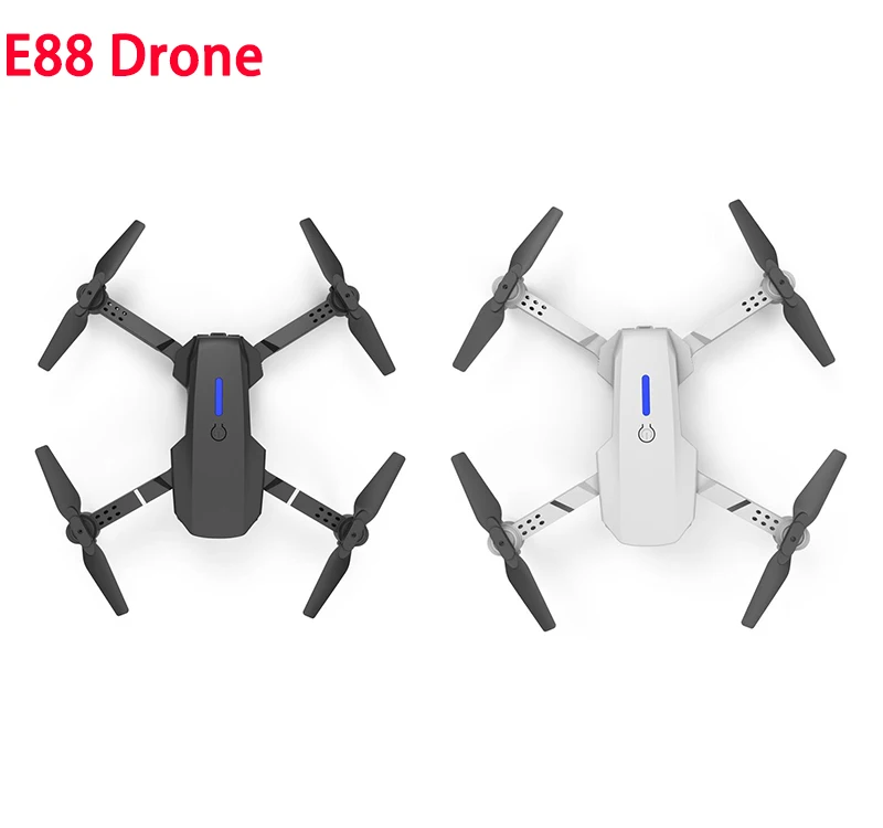 

2021 New Radio Control E88 Drone 4K with HD Camera Wide Angle Drone E88 WIFI FPV RC Quadcopter Professional Foldable Drones, Black