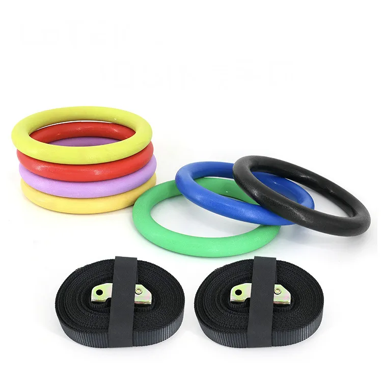 

2021 Adjustable Straps Exercise Rings Workout Pull Ups and Dips ABS Gymnastics Rings ABS Fitness Rings, Black/yellow