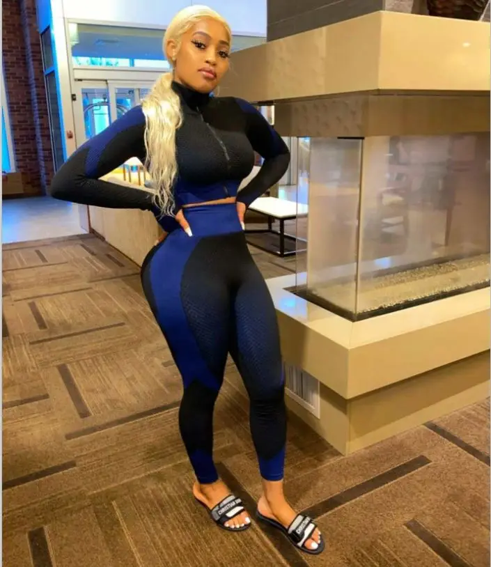 

2021 Sports Clothes Suit Knitting Hip Lifting Elastic Fitness Long Sleeve Yoga Sets for Women, 8 colors